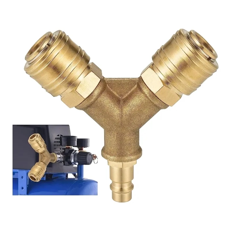Compression Fitting Brass - Ulepszony rozdzielacz powietrza sprężonego 2-drożny z